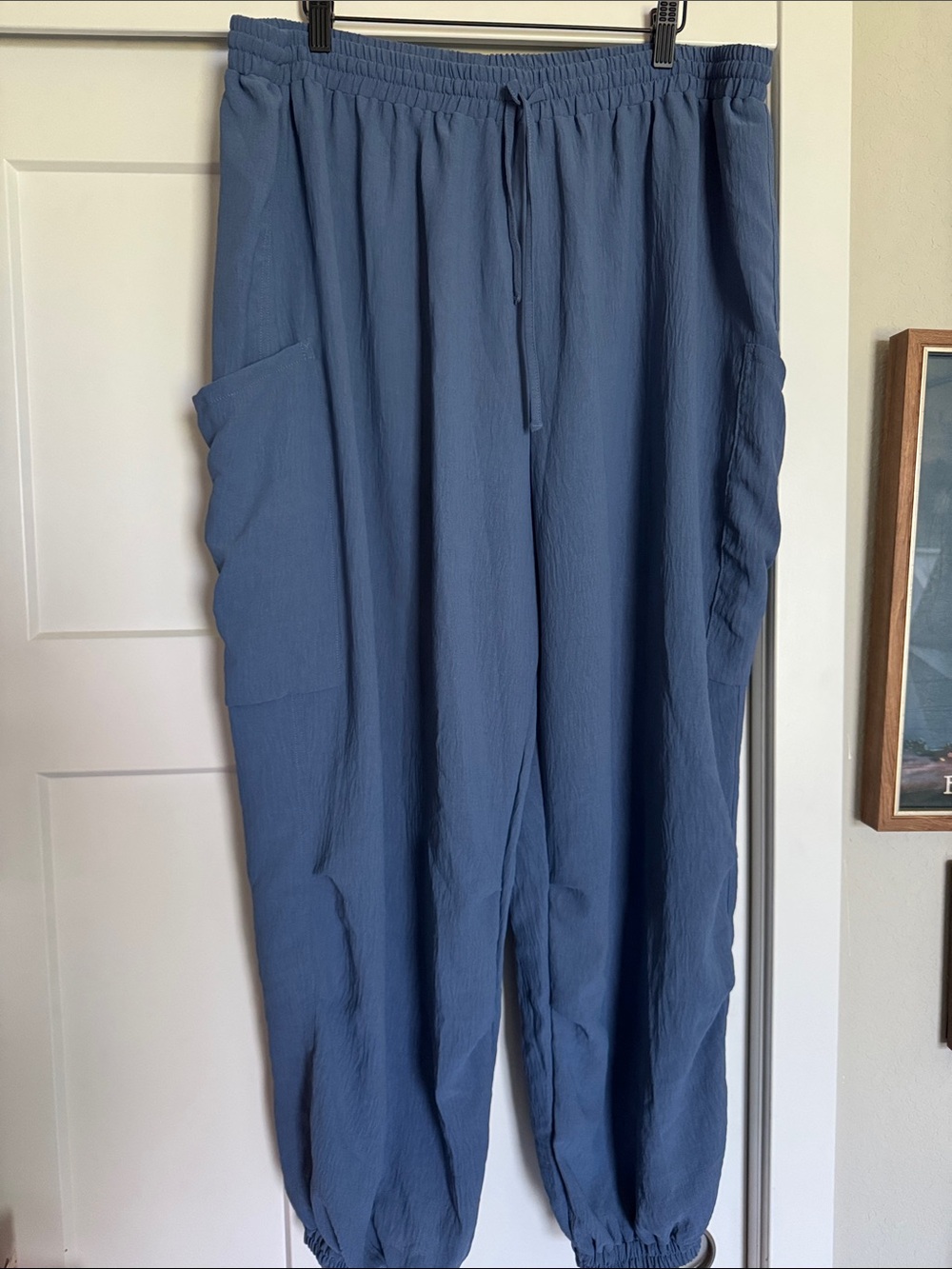 P'tula Slate Blue Elastic-Waist Cargo Joggers